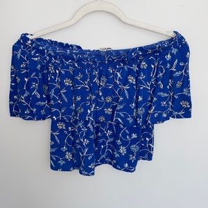 Royal blue, off the shoulder top, size XS